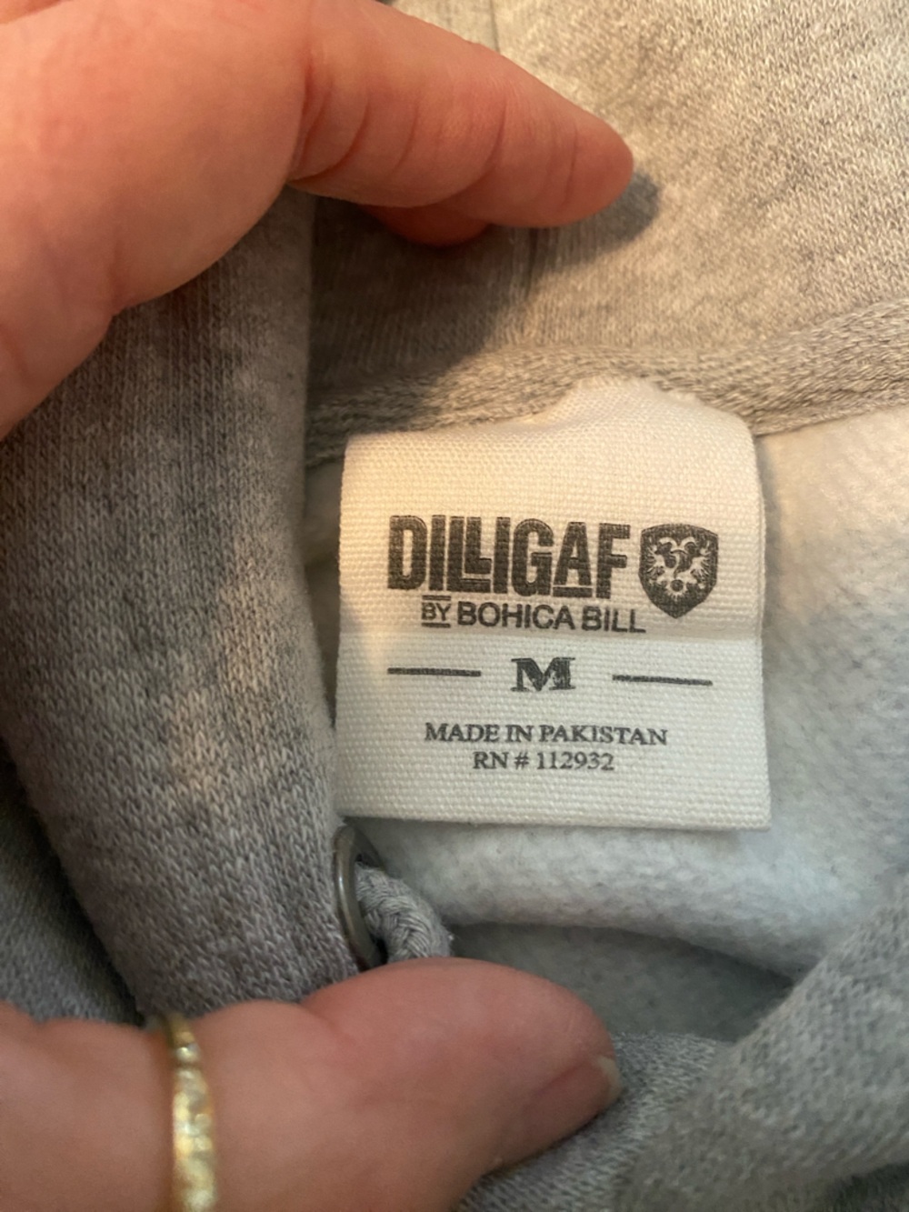 Dilligaf Grey Graphic Hoodie with Purple Accents from LAKE GEORGE NY - Picture 7 of 14